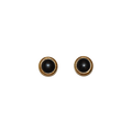 Matted Black Enamel Cabochon Clip-on Earrings