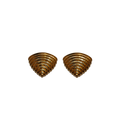Large Ribbed Triangle Clip-on Earrings