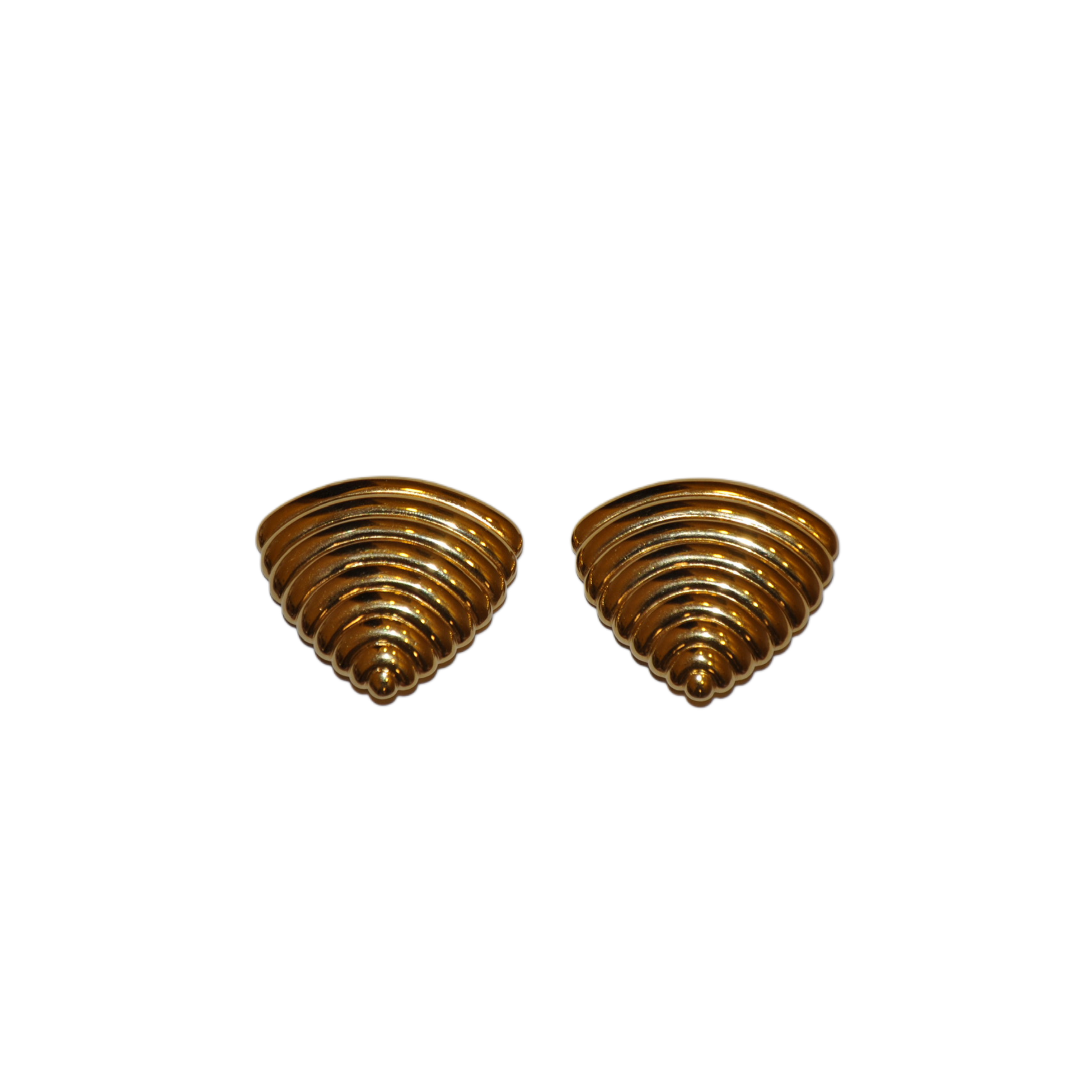 Large Ribbed Triangle Clip-on Earrings