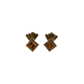Diamond Shaped Ribbed Clip-on Earrings