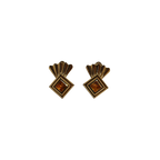Diamond Shaped Ribbed Clip-on Earrings