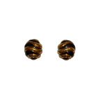 Black Enamel Swirl Clip Earrings