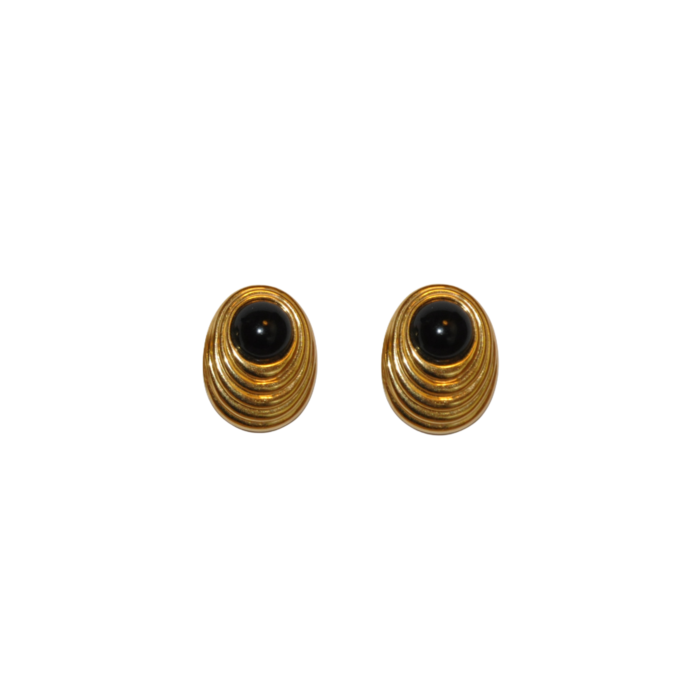 Black Enamel Stud Earrings