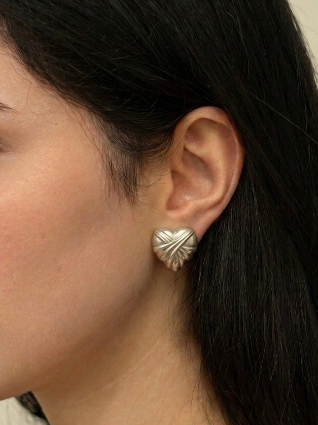 Wrapped Heart Clip-on Earrings