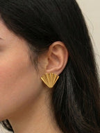Pleated Fan Clip-on Earrings
