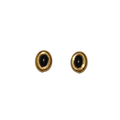Black Cabochon Oval Clip-on Earrings