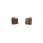 Ribbed Silver Square Clip-on Earrings