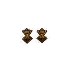 Diamond Shaped Ribbed Clip-on Earrings