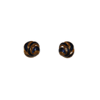 Blue Enamel Swirl Clip-on Earrings