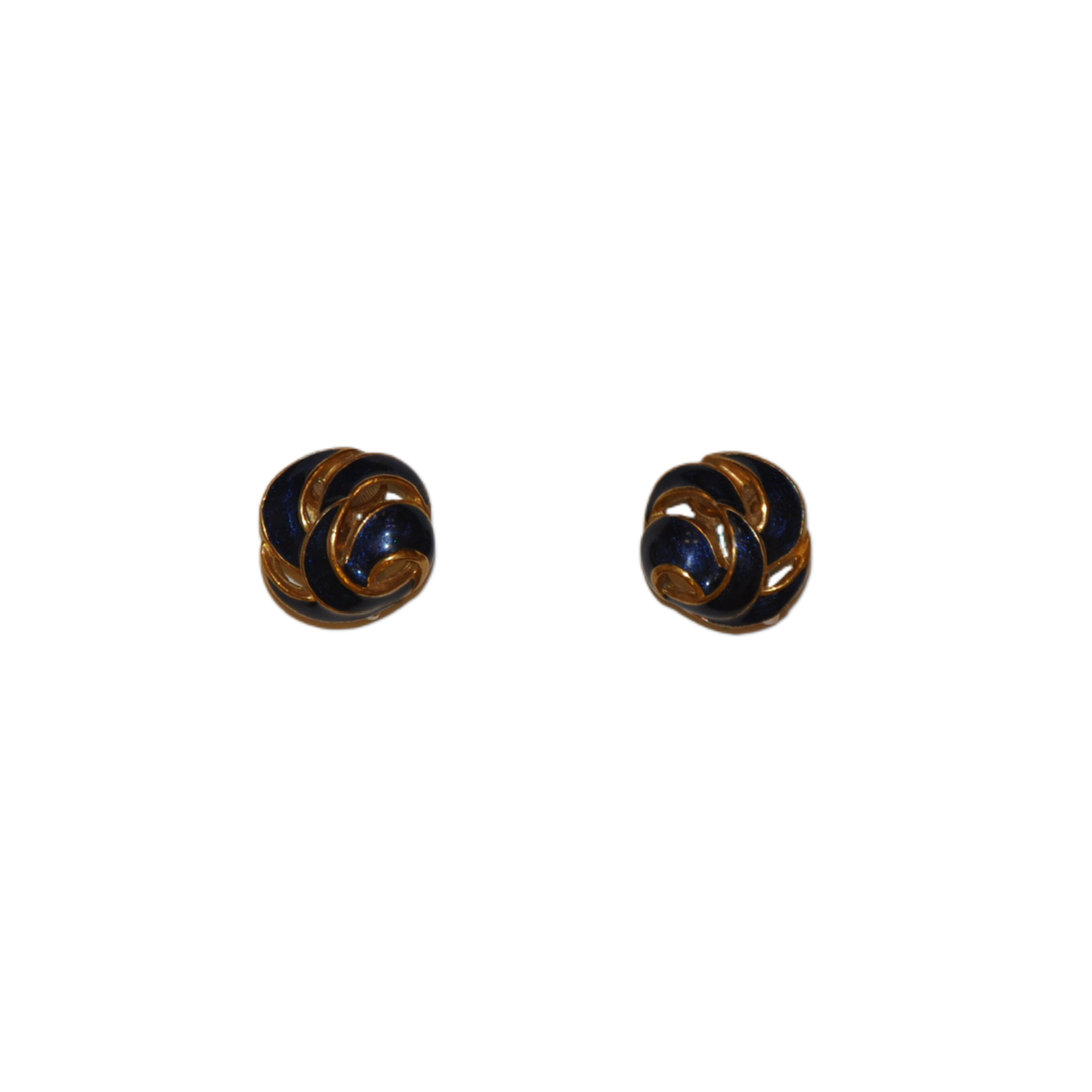Blue Enamel Swirl Clip-on Earrings