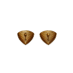 Large Ribbed Triangle Clip-on Earrings