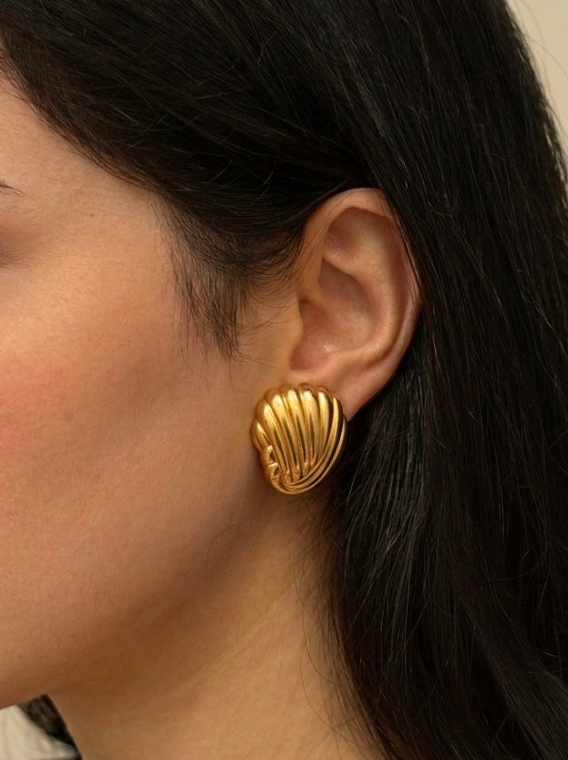 Swirled Shell Clip-on Earrings