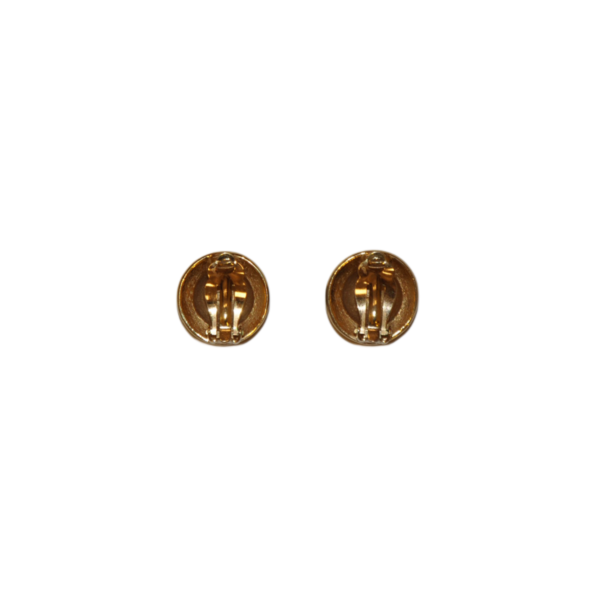 Matted Black Enamel Cabochon Clip-on Earrings