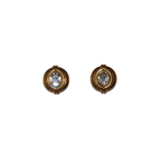 Round Rhinestone Clip-on Earrings