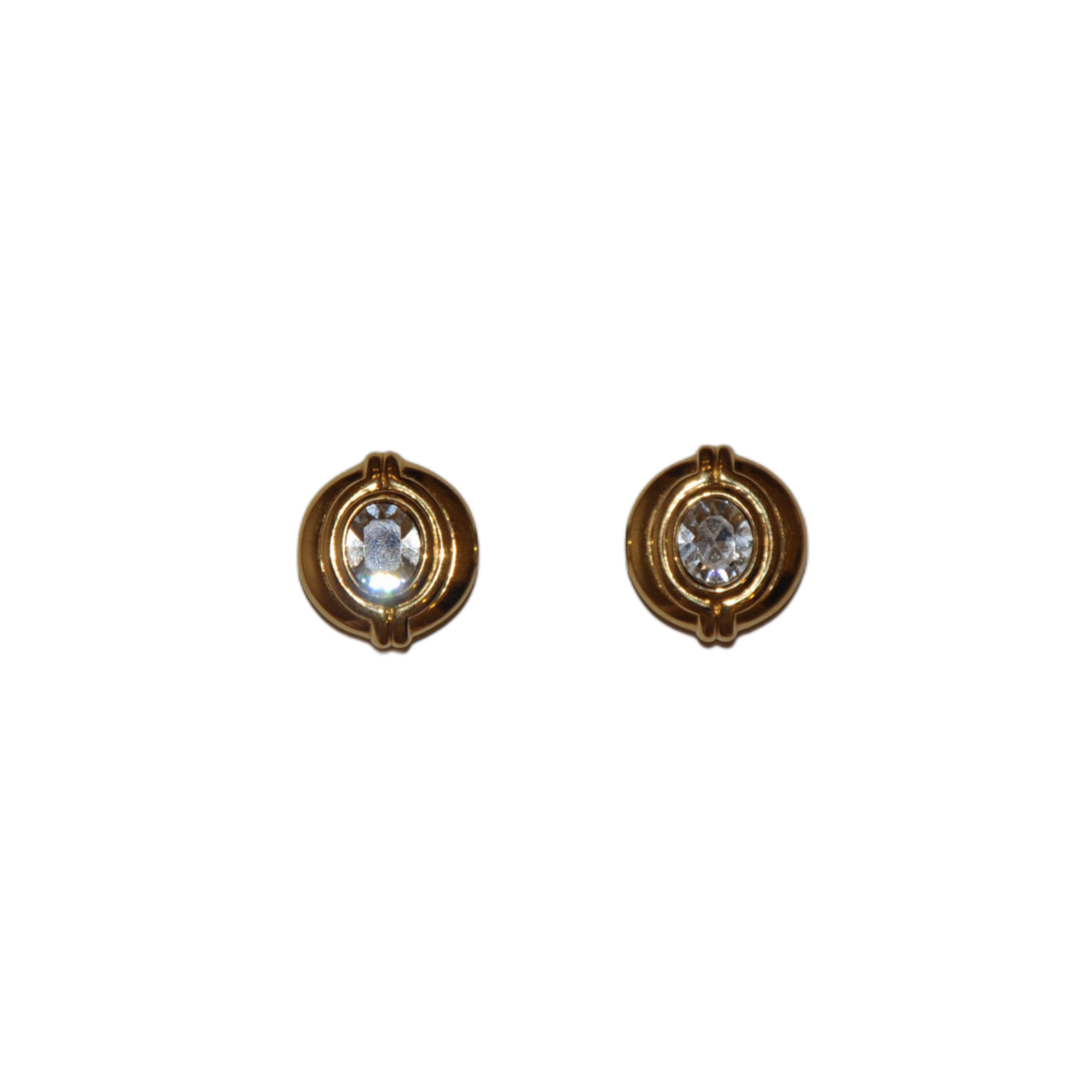 Round Rhinestone Clip-on Earrings