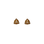 Triangular Rhinestone Clip-on Earrings