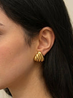 Ribbed Triangle Clip-on Earrings