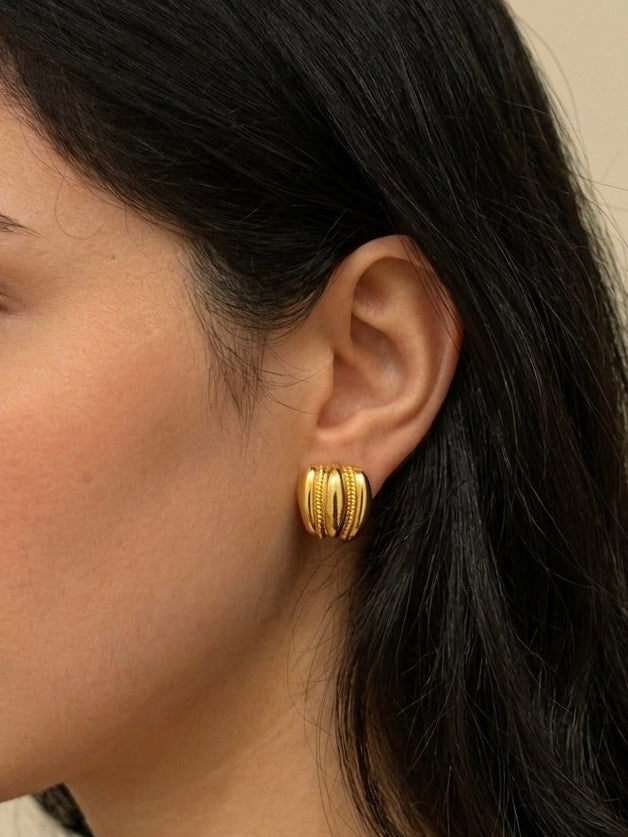 Pumpkin-shaped Clip-on Earrings